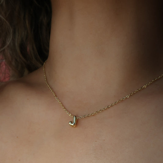 Bubble Letter Necklace- Gold